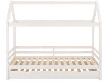 Hausbett >Athen2< in Weiß, Kiefer/Weiß - 208x165x98cm (BxHxT)