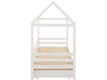 Hausbett >Athen2< in Weiß, Kiefer/Weiß - 208x165x98cm (BxHxT)