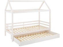 Hausbett >Athen2< in Weiß, Kiefer/Weiß...