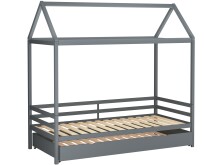 Hausbett >Athen< in Grau, Kiefer/ Grau -...