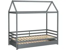 Hausbett >Athen< in Grau, Kiefer/ Grau -...