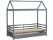 Hausbett >Athen< in Grau, Kiefer/ Grau - 208x165x98cm (BxHxT)