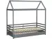 Hausbett >Athen< in Grau, Kiefer/ Grau - 208x165x98cm (BxHxT)