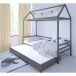 Hausbett >Athen< in Grau, Kiefer/ Grau - 208x165x98cm (BxHxT)