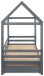 Hausbett >Athen< in Grau, Kiefer/ Grau - 208x165x98cm (BxHxT)
