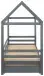 Hausbett >Athen< in Grau, Kiefer/ Grau - 208x165x98cm (BxHxT)