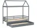 Hausbett >Athen< in Grau, Kiefer/ Grau - 208x165x98cm (BxHxT)