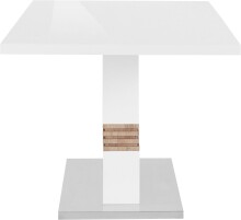 Kulissen-Esstisch >Parma< ausziehbar bis 200cm, Weiß MDF, Eiche Dekor - 160x76x90cm (BxHxT)