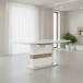 Kulissen-Esstisch >Parma< ausziehbar bis 200cm, Weiß MDF, Eiche Dekor - 160x76x90cm (BxHxT)