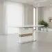 Kulissen-Esstisch >Parma< ausziehbar bis 200cm, Weiß MDF, Eiche Dekor - 160x76x90cm (BxHxT)