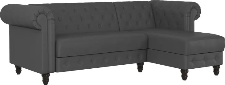 Ecksofa >Firenze< in Grau, Polyurethan - 241x83x154cm (BxHxT)