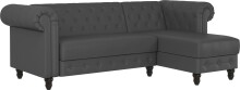 Ecksofa >Firenze< in Grau, Polyurethan -...