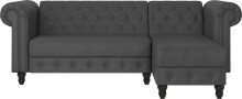 Ecksofa >Firenze< in Grau, Polyurethan - 241x83x154cm (BxHxT)