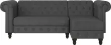 Ecksofa >Firenze< in Grau, Polyurethan - 241x83x154cm (BxHxT)