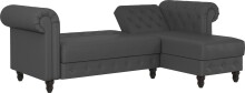 Ecksofa >Firenze< in Grau, Polyurethan - 241x83x154cm (BxHxT)