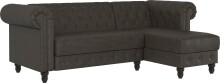 Ecksofa >Firenze< in Grau, Mikrofaser -...