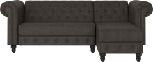 Ecksofa >Firenze< in Grau, Mikrofaser - 241x83x154cm (BxHxT)
