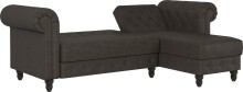 Ecksofa >Firenze< in Grau, Mikrofaser - 241x83x154cm (BxHxT)
