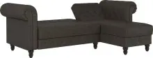 Ecksofa >Firenze< in Grau, Mikrofaser - 241x83x154cm (BxHxT)