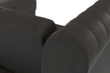 Ecksofa >Firenze< in Grau, Mikrofaser - 241x83x154cm (BxHxT)
