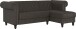 Ecksofa >Firenze< in Grau, Mikrofaser - 241x83x154cm (BxHxT)