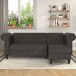 Ecksofa >Firenze< in Grau, Mikrofaser - 241x83x154cm (BxHxT)
