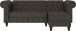 Ecksofa >Firenze< in Grau, Mikrofaser - 241x83x154cm (BxHxT)