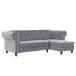 Ecksofa >Firenze< in Grau, Samt - 241x83x154cm (BxHxT)