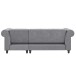 Ecksofa >Firenze< in Grau, Samt - 241x83x154cm (BxHxT)