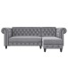 Ecksofa >Firenze< in Grau, Samt - 241x83x154cm (BxHxT)