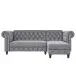 Ecksofa >Firenze< in Grau, Samt - 241x83x154cm (BxHxT)