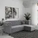 Ecksofa >Firenze< in Grau, Samt - 241x83x154cm (BxHxT)