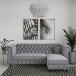 Ecksofa >Firenze< in Grau, Samt - 241x83x154cm (BxHxT)