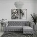 Ecksofa >Firenze< in Grau, Samt - 241x83x154cm (BxHxT)