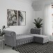 Ecksofa >Firenze< in Grau, Samt - 241x83x154cm (BxHxT)