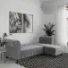Ecksofa >Firenze< in Grau, Samt - 241x83x154cm (BxHxT)