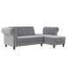 Ecksofa >Firenze< in Grau, Samt - 241x83x154cm (BxHxT)