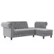 Ecksofa >Firenze< in Grau, Samt - 241x83x154cm (BxHxT)