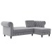 Ecksofa >Firenze< in Grau, Samt - 241x83x154cm (BxHxT)