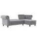 Ecksofa >Firenze< in Grau, Samt - 241x83x154cm (BxHxT)