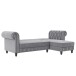 Ecksofa >Firenze< in Grau, Samt - 241x83x154cm (BxHxT)