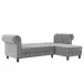 Ecksofa >Firenze< in Grau, Samt - 241x83x154cm (BxHxT)