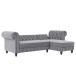 Ecksofa >Firenze< in Grau, Samt - 241x83x154cm (BxHxT)