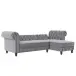 Ecksofa >Firenze< in Grau, Samt - 241x83x154cm (BxHxT)