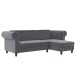 Ecksofa >Firenze< in Grau, Samt - 241x83x154cm (BxHxT)