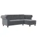 Ecksofa >Firenze< in Grau, Samt - 241x83x154cm (BxHxT)
