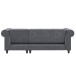 Ecksofa >Firenze< in Grau, Samt - 241x83x154cm (BxHxT)
