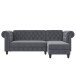Ecksofa >Firenze< in Grau, Samt - 241x83x154cm (BxHxT)