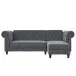 Ecksofa >Firenze< in Grau, Samt - 241x83x154cm (BxHxT)