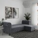 Ecksofa >Firenze< in Grau, Samt - 241x83x154cm (BxHxT)